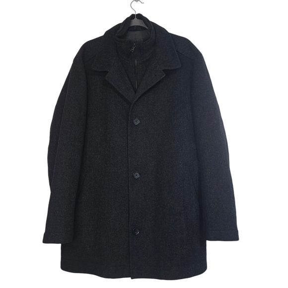 Boss Hugo Boss Charcoal Grey 100% Virgin Wool Coat Neutral - Picture 1 of 15